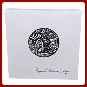 Original Mandala Art Signed 8x8 Canvas Handmade Drawing Boho Wall Decor NEW Mark